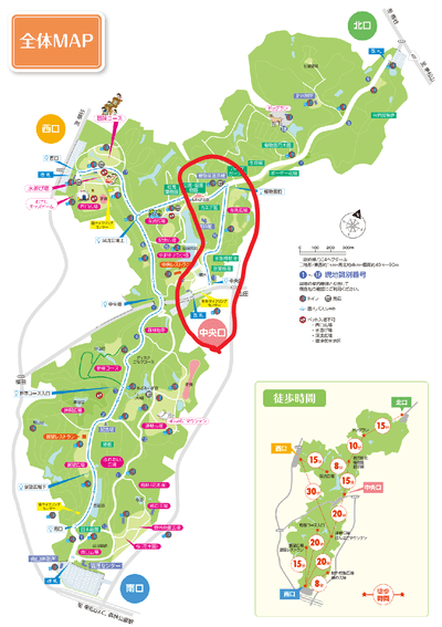 国営武蔵丘陵森林公園のマップ