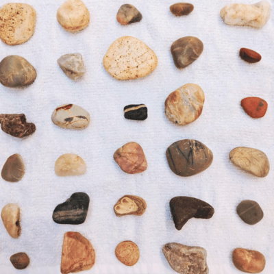 多摩川で採集した石（石が好きな子どもに買った本5冊！鉱物宝石図鑑・石の本のおすすめは？）