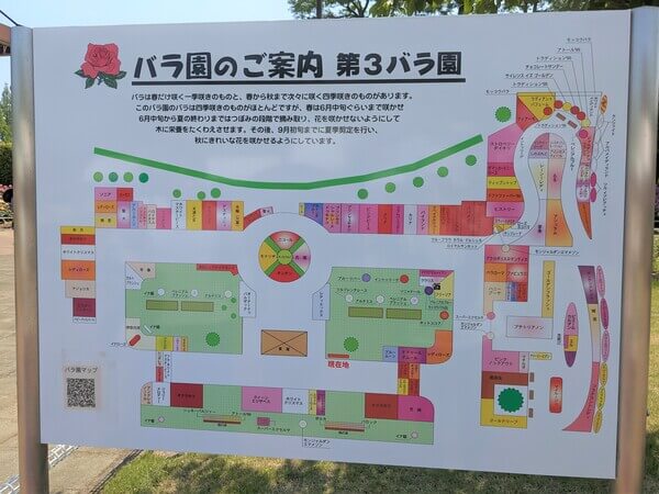 伊奈町制施行記念公園バラ園のマップ