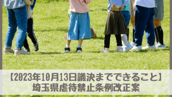 【13日議決までできること】埼玉県虐待禁止条例改正案